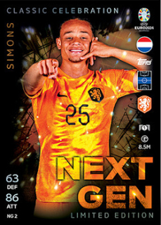Xavi Simons Netherlands Topps Match Attax EURO 2024 Next Gen Limited Edition #NGLE2